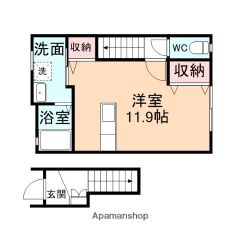 オークハウス(ワンルーム/2階)の間取り写真