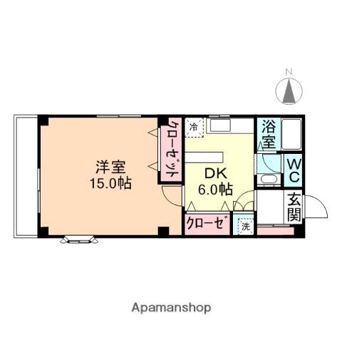 ラフィーネ平安(1DK/3階)の間取り写真