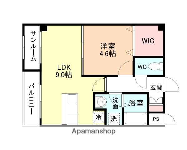 コンフォール魚津(1LDK/3階)の間取り写真