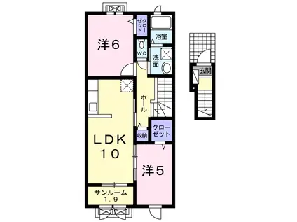 S&S Ⅱ(2LDK/2階)の間取り写真