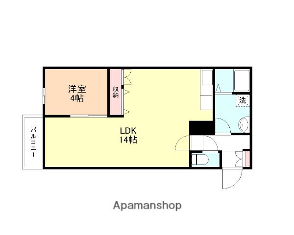 キャトルセゾンA棟(1LDK/2階)の間取り写真