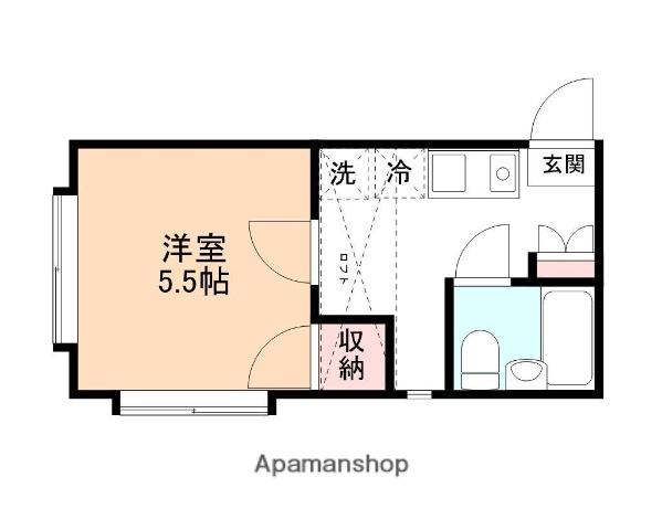 イーストアベニュー高校前(1K/1階)の間取り写真