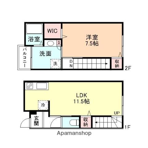 ルミエール・ミキ(1LDK)の間取り写真
