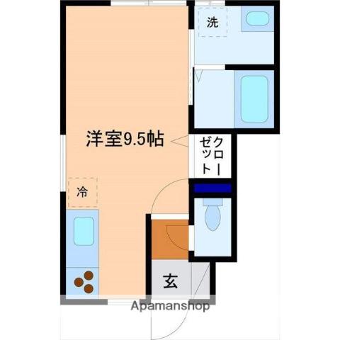 富山地鉄富山市内線 堀川小泉駅 徒歩2分 2階建 築8年(ワンルーム/1階)の間取り写真