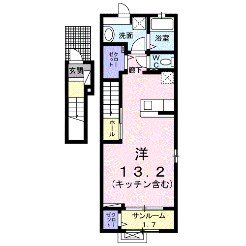 ラ・セーヌミヨイ Ⅰ(ワンルーム/2階)の間取り写真