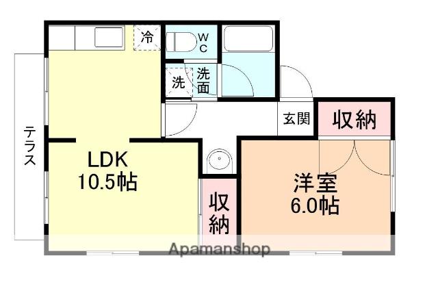 コーポはせがわ A棟・B棟・C棟(1LDK/1階)の間取り写真