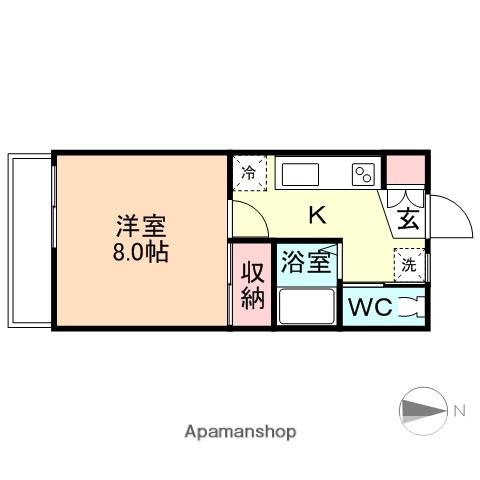 エスポワール清水Ⅰ(1K/3階)の間取り写真