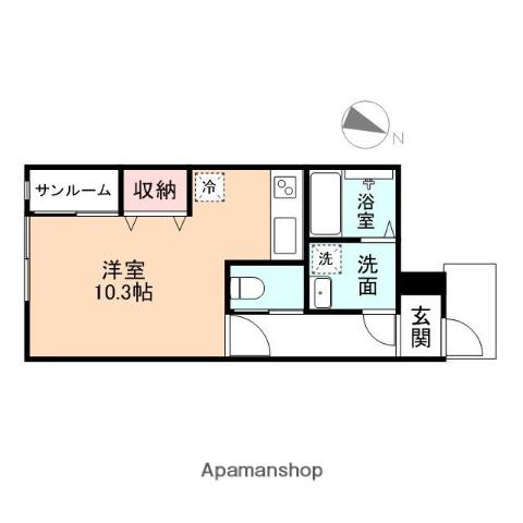 アバンティ中冨居(ワンルーム/1階)の間取り写真