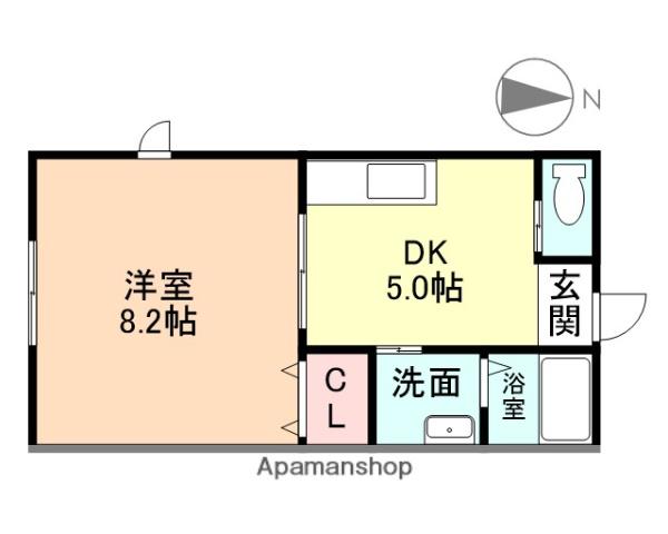 アネーロ田中(1DK/2階)の間取り写真