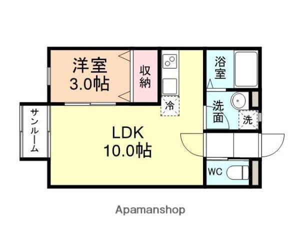 EXCEL SQUARE(1LDK/1階)の間取り写真