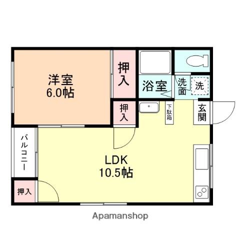 ヴィラ・シャローム5(1LDK/1階)の間取り写真