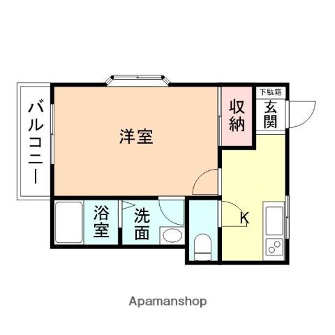 プレッセント上赤江(1K/3階)の間取り写真