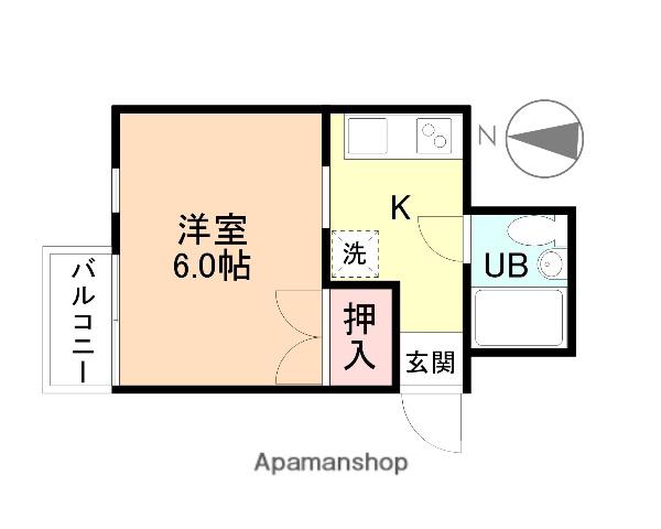 コーポ館出(1K/1階)の間取り写真