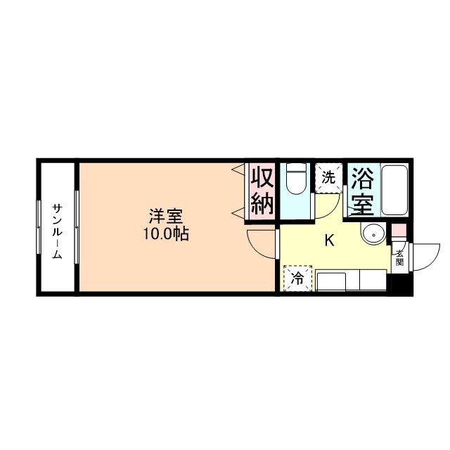 ネオサイトタカムラD棟(1K/2階)の間取り写真