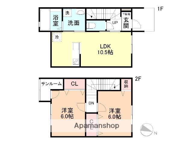 LE LACA棟(2LDK/1階)の間取り写真