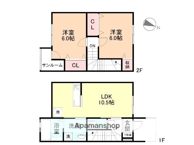 LE LACA棟(2LDK/1階)の間取り写真