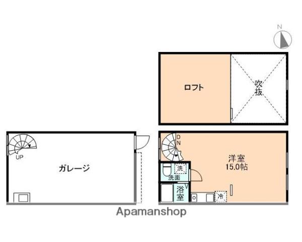 GARAGE LABO S.M.C.242(ワンルーム/2階)の間取り写真