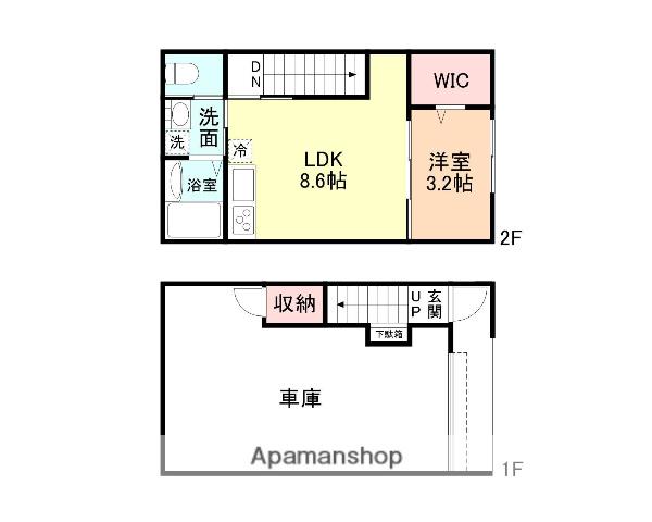 CLASSY GARAGE(1LDK/2階)の間取り写真