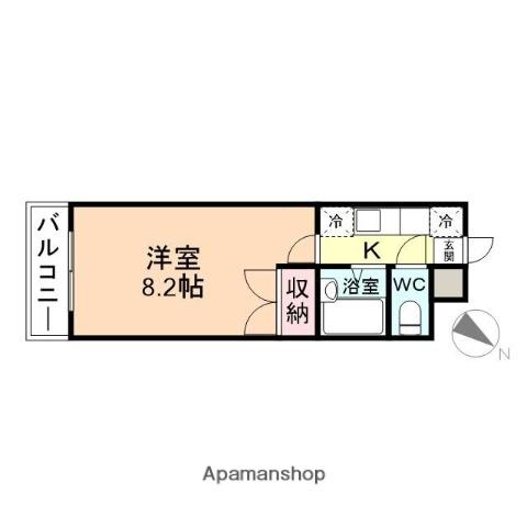 ポルタ五福A棟(1K/4階)の間取り写真