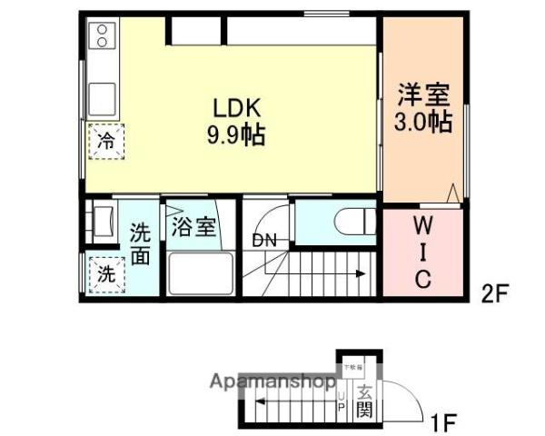 TAKARA Ⅱ(1LDK/2階)の間取り写真