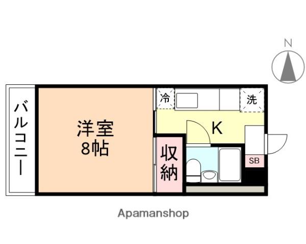 ライズ向新庄(1K/1階)の間取り写真