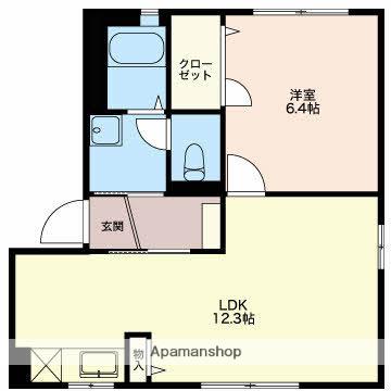 CEDLE 三番館(1LDK/2階)の間取り写真