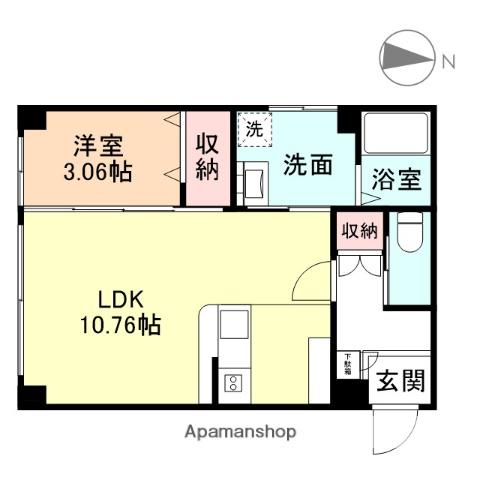 ドリーム新庄町(1LDK/2階)の間取り写真