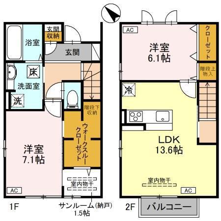 ＡＣＥＲＯ（アーチェロ）(2LDK)の間取り写真