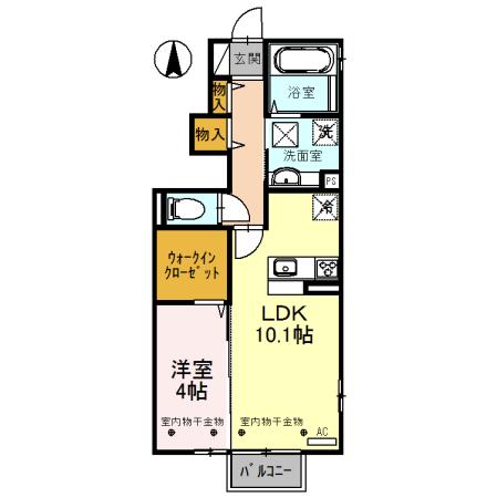 GRAND DONNER(1LDK/1階)の間取り写真