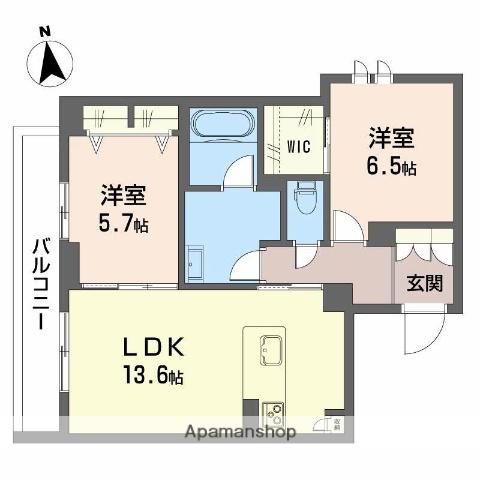 シャーメゾン アトリエ—ル(2LDK/2階)の間取り写真