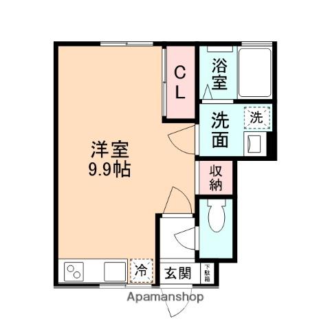 RIMOWA下轡田(ワンルーム/1階)の間取り写真