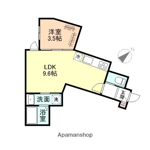 BESTE LEBEN芝園(1LDK/2階)の間取り写真