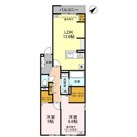 FARO(2LDK/2階)の間取り写真