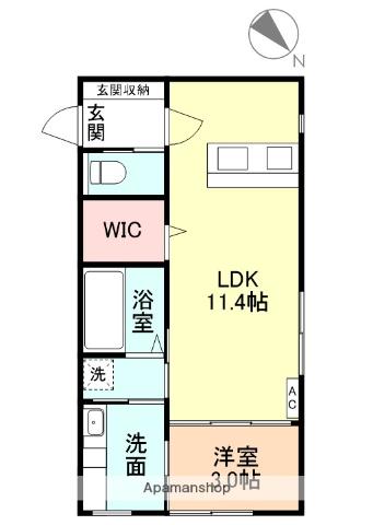 富山市向新庄町AP(1LDK/1階)の間取り写真