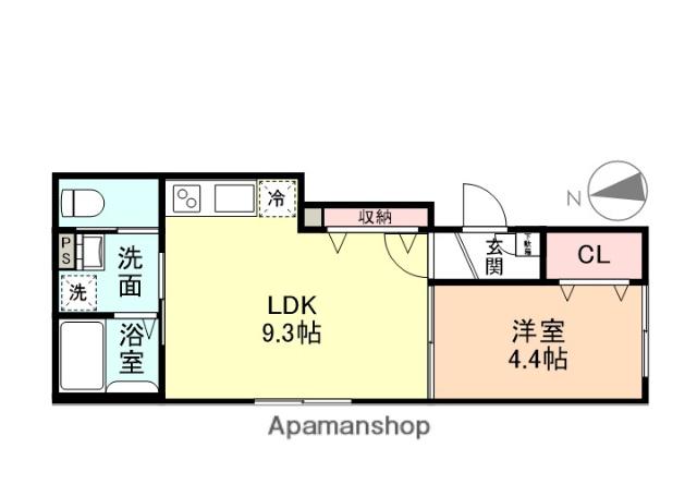 JEUNESSE(1LDK/1階)の間取り写真