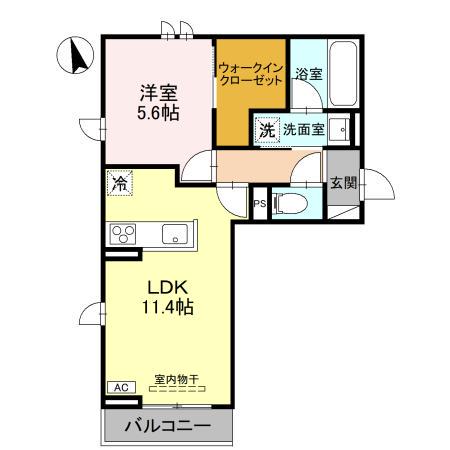 PEARL COURT(1LDK/2階)の間取り写真