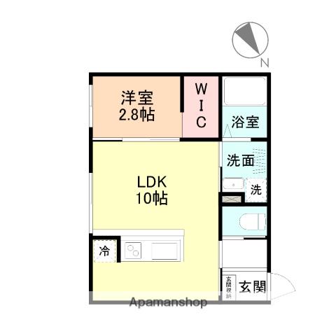 TRINITY(1LDK/1階)の間取り写真