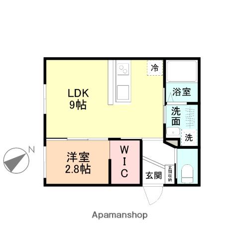 TRINITY(1LDK/1階)の間取り写真