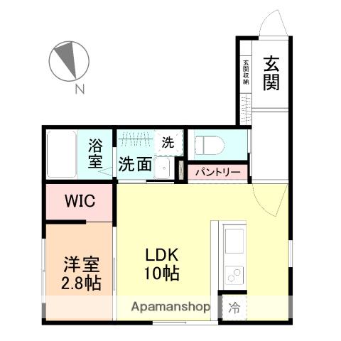 TRINITY(1LDK/1階)の間取り写真