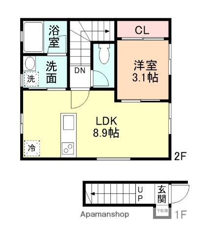 SERRA(1LDK/2階)の間取り写真