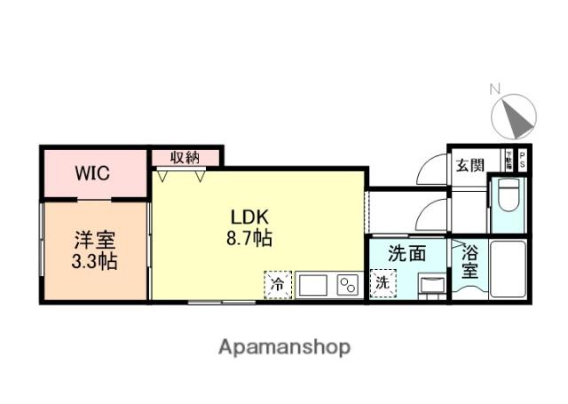 NEO 五福 B棟(1LDK/2階)の間取り写真