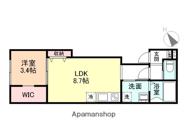NEO 五福 B棟(1LDK/2階)の間取り写真
