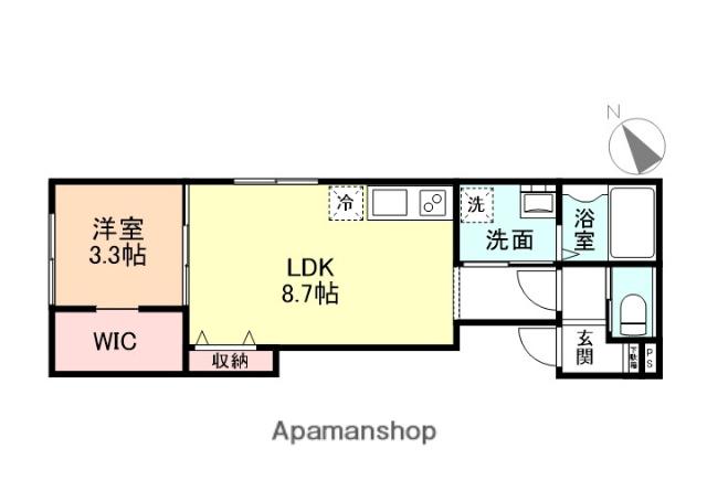 NEO 五福 B棟(1LDK/2階)の間取り写真