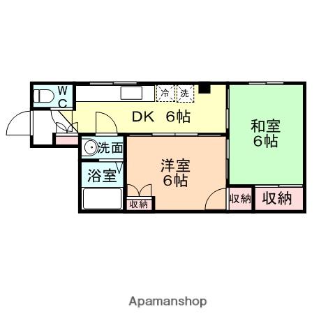 ナカマツビル(2DK/1階)の間取り写真