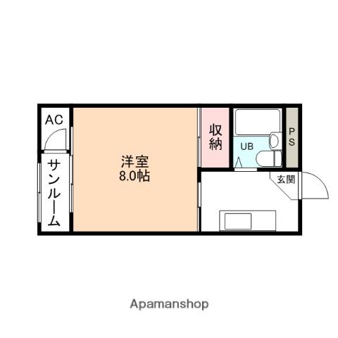 グリーンヒルズ1号館(1K/3階)の間取り写真