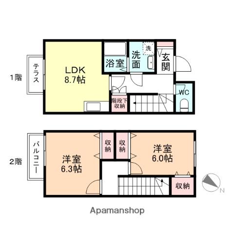 メゾンスウィート(2DK)の間取り写真