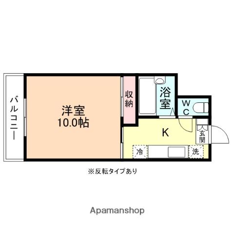 PLAZA布瀬(1DK/6階)の間取り写真