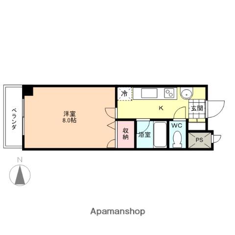 グランドパレス(1K/1階)の間取り写真