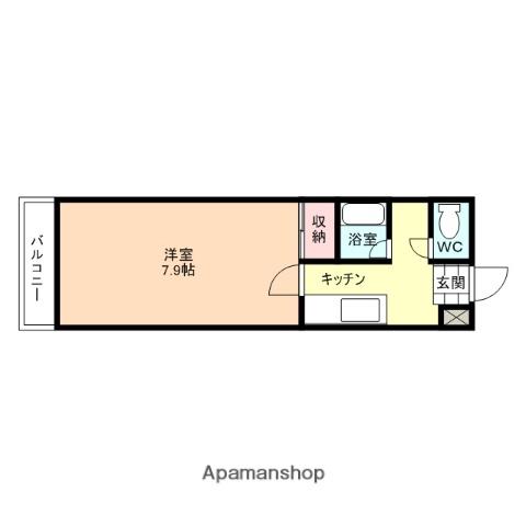 AUSLESE小中(1K/3階)の間取り写真