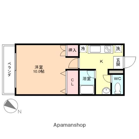 ヴィル五福(1K/2階)の間取り写真
